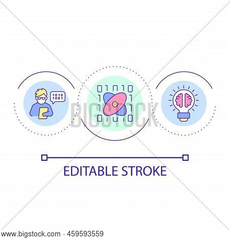 Programmer Analyst Loop Concept Icon. Software Application Development Abstract Idea Thin Line Illus
