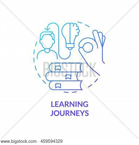 Learning Journeys Blue Gradient Concept Icon. Method For Learning Experience Abstract Idea Thin Line