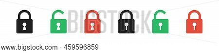 Lock Icon Set. Vector Illustration. Lock Symbol Collection.