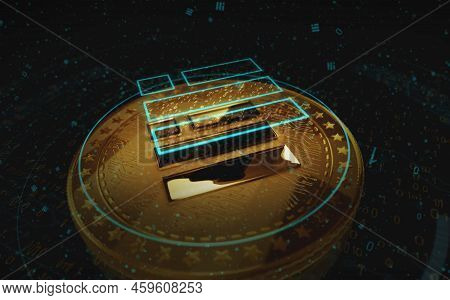 Binance Busd Stablecoin Cryptocurrency Golden Coin 3D Illustration
