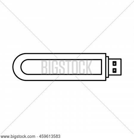 Usb Flash Vector Illustration Icon Outline And Technology Memory Drive Line. Computer Storage Datum 