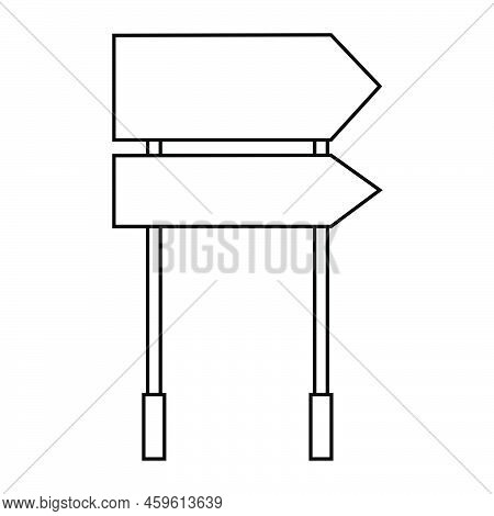 Road Sign Traffic Blan Vector Illustration Outline. Isolated White Street Information Direction Symb