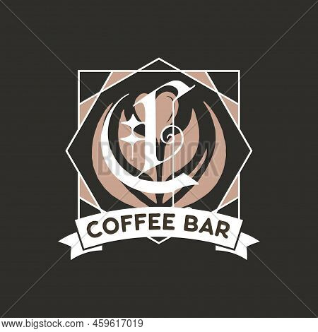 Monogram Logo Designs Classic Monogram - Coffee Bar. Stylish Badge For Web And Print. Stock Vector L