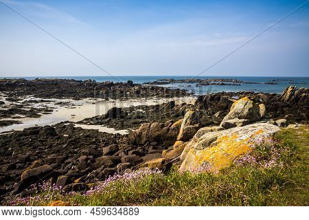 Chausey Island Coast And Cliffs Landscape In Brittany, France