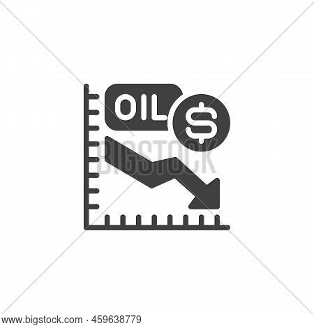 Oil Price Chart Vector Icon. Filled Flat Sign For Mobile Concept And Web Design. Oil Industry Crisis