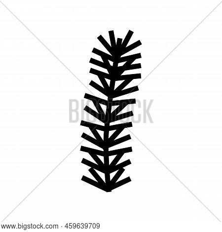 Spruce Branch Line Icon Vector. Spruce Branch Sign. Isolated Contour Symbol Black Illustration