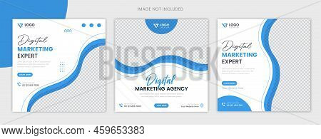 Organic Corporate Social Media Post Design Template, Creative Shape Business Post Layout