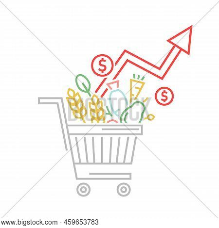 Food Crisis, Inflation, Hunger, Global Humanitarian Catastrophe. Vector Illustration