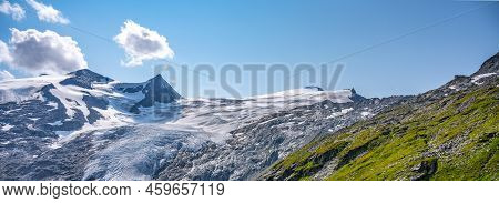 Mountain Glacier In Austrian Alps. Schlaten Glacier, German: Schlatenkees, In Venediger Group, Hohe 