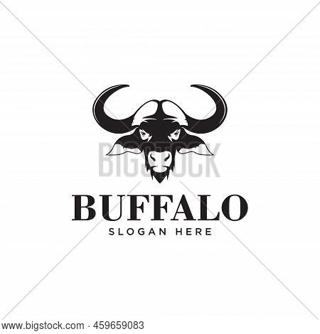 Water Buffalo Head Logo Vector Icon Illustration