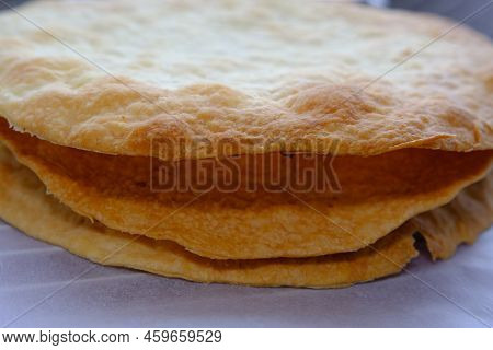 Fresh Puff Cakes For Napoleon Cake Puff Pastry For Dessert Milfey. French Pastries. Napoleon Cake La