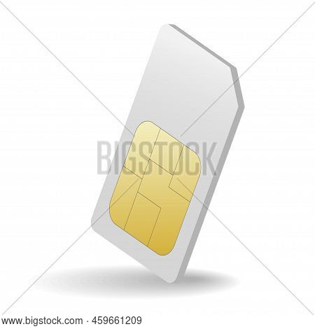 Simcard Isolated 3d Design Gsm. Realistic Vektor