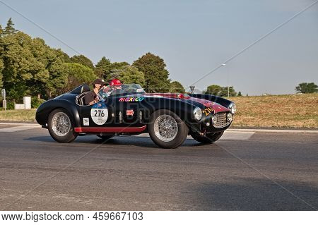 Forlimpopoli, Fc, Italy, On June 16, 2022: Vintage Racing Car Ferrari 166 Mm Spider Vignale (1953) I