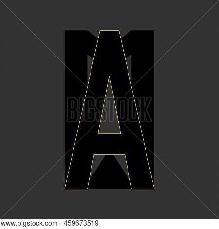 Unique Modern Creative Black And Yellow Color A And M Initials Based Letter Icon Logo. Marvel Studio