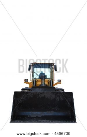 Bulldozer isolé On White