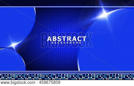 Realistic Elegant And Luxury Blue Background, With Metal Gradient And Overlapping Shapes, With Light