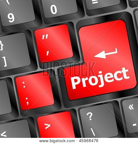 Koncepcja przyszłości z projektu klawisz na klawiaturze komputera