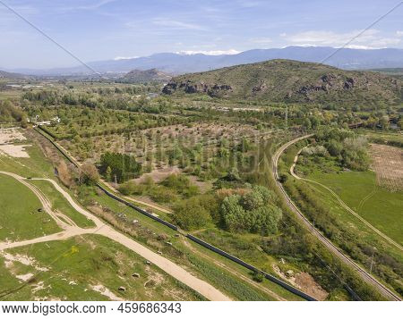 Aerial View Of Kozhuh Mountain And Petrich Valley, Bulgaria