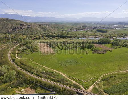 Aerial View Of Kozhuh Mountain And Petrich Valley, Bulgaria