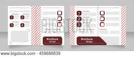 Food And Drinks Bifold Brochure Template Design. Half Fold Booklet Mockup Set With Copy Space For Te