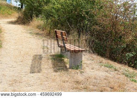 Park Bench Above The Mittelrheintal On Rheinsteig Trail