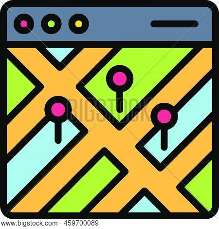 Map Apllication Icon, Location Map And Navigation Vector Illustration