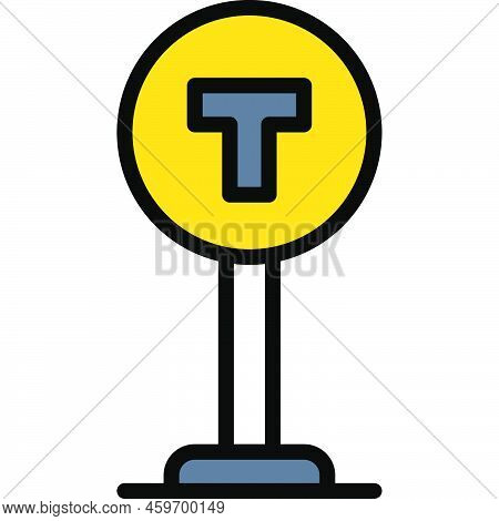 T Intersection Sign Icon, Location Map And Navigation Vector Illustration