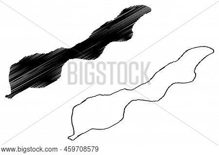 Desroches Island (republic Of Seychelles, Indian Ocean, Outer Islands, Amirante Islands) Map Vector 