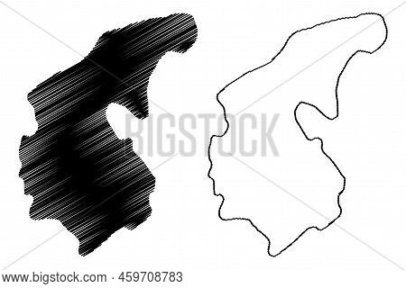 Howakil Island (state Of Eritrea, Red Sea, Dahlak Archipelago) Map Vector Illustration, Scribble Ske