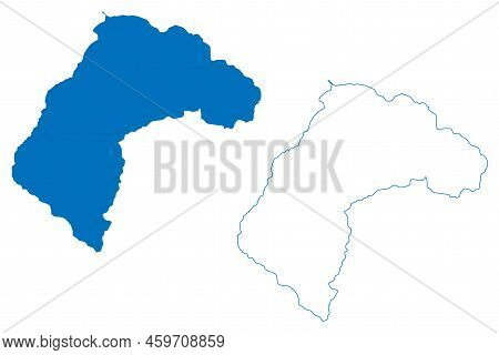 Lake Ranau (republic Of Indonesia, Sumatra) Map Vector Illustration, Scribble Sketch Danau Ranau Map