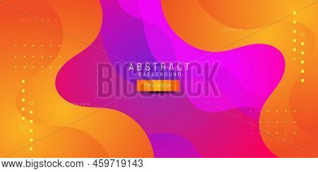 Colorful Abstract Backcground With Fluid Design. Yellow Orange Blue Pink Purple 3d Concept. Eps10 Ve