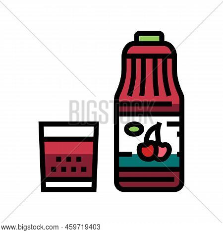 Cherry Juice Color Icon Vector. Cherry Juice Sign. Isolated Symbol Illustration