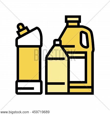 Bottle Packages Plastic Waste Color Icon Vector. Bottle Packages Plastic Waste Sign. Isolated Symbol