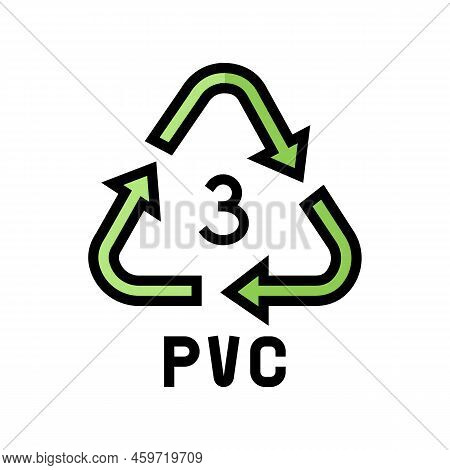Pvc Recyclable Plastic Product Color Icon Vector. Pvc Recyclable Plastic Product Sign. Isolated Symb