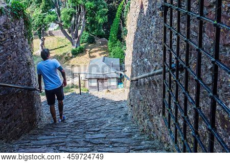 One Of The Oldest Strongholds Of Norman Britain, The Great Circular Stone Shell Keep Of Totnes Castl