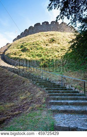 One Of The Oldest Strongholds Of Norman Britain, The Great Circular Stone Shell Keep Of Totnes Castl
