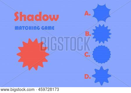 Matching Game. Geometric Figures Connection With Shadows. Abstract Silhouette Shapes. Educational Ki