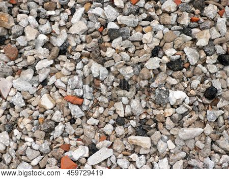 Gravel For Background  At Dry Sunny Summer Day