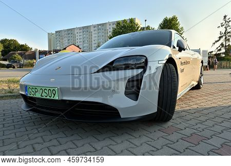 Gdansk, Poland - August 12, 2022: Electric Porsche Taycan Gts On The City Street