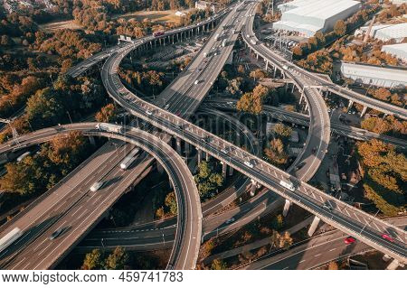 Spaghetti Junction Mixing Bowl Interchange Aerial View