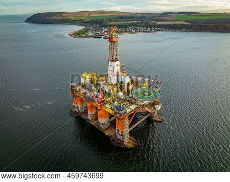 Oil And Gas Drilling Platform At Sea