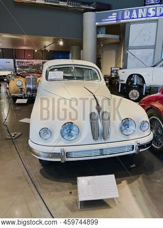 Athens, Greece - May 18, 2022. Old Classic Cars Inside The Hellenic Motor Museum.