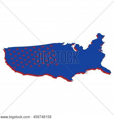 Isometric Map Of Usa. Modern Flat Map Of The United States Of America