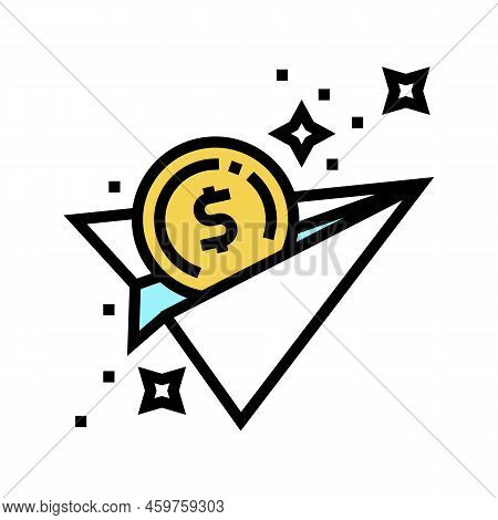 Creative Financial Freedom Money Color Icon Vector. Creative Financial Freedom Money Sign. Isolated 