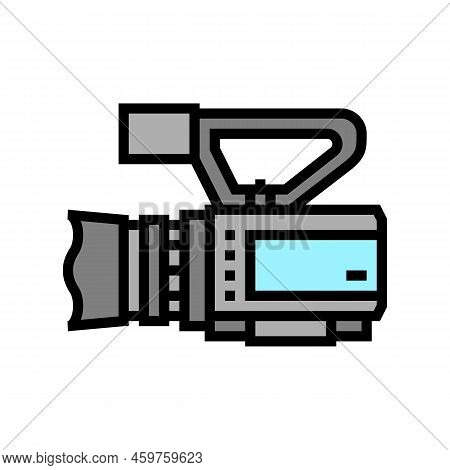 Camcoder Video Production Film Color Icon Vector. Camcoder Video Production Film Sign. Isolated Symb