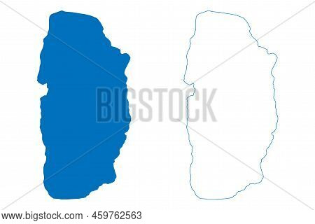 Lake Ohrid (republic Of Albania, Republic Of North Macedonia) Map Vector Illustration, Scribble Sket