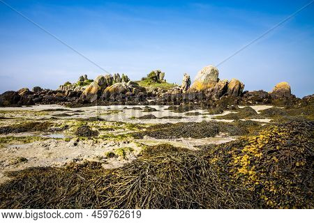 Chausey Island Coast And Cliffs Landscape In Brittany, France