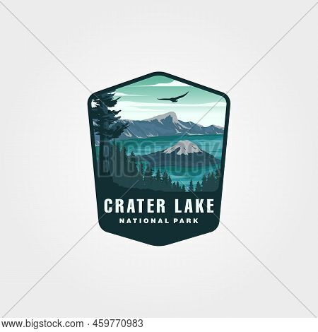 Crater Lake Vintage Logo Vector Symbol Illustration Design