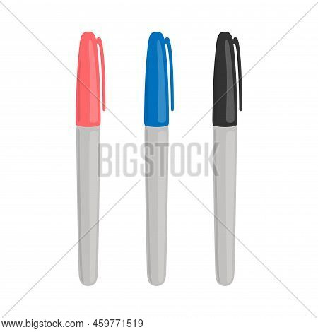 Color Magic Plastict Pen For Art Craft Vector Illustration