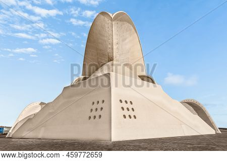 Santa Cruz De Tenerife, Spain - November 24, 2021: Rear View Of Auditorio De Tenerife Adan Martin In